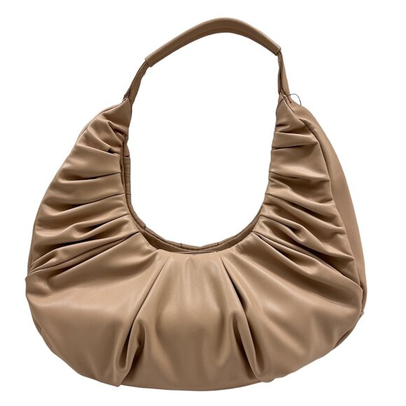 Badgley Mischka - Pleats Shoulder Hobo Bag - Pink/Peach Vegan Leather - NWT - Picture 2 of 12